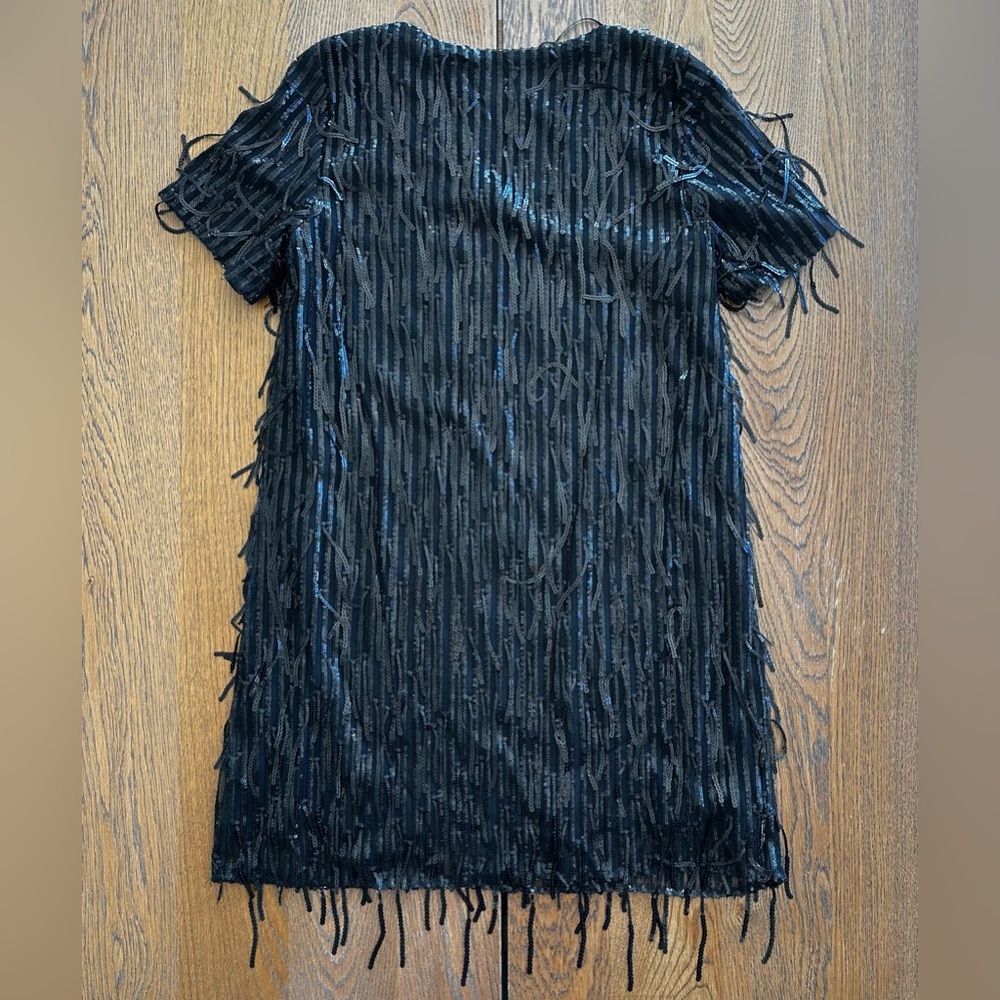 ZARA Dress Limited Edition Size XS Sequin Fringed Black Whimisgoth Witchy Grunge - Picture 3 of 12